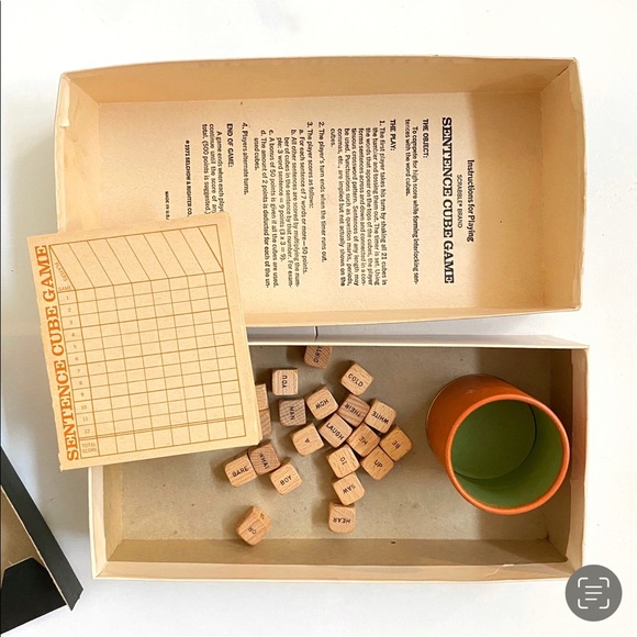 Vintage 1971 selchow & righter co scrabble sentence cube game boardgames - Picture 8 of 8